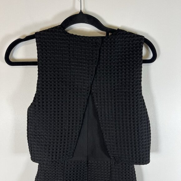 Maje‎ Womens Back Zip Sleeveless Crew Neck Layered Swing Dress Black Sz 1/Small - Picture 7 of 12